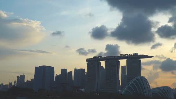 Imagens Lapso Tempo Cênico Edifícios Modernos Cidade Singapura — Vídeo de Stock