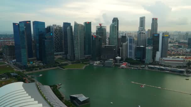 Riprese Panoramiche Time Lapse Edifici Moderni Nella Città Singapore — Video Stock