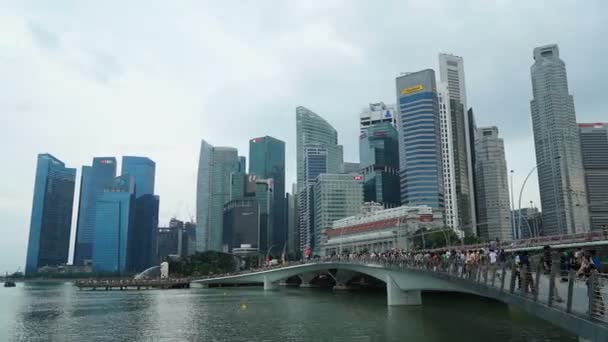 新加坡城市现代建筑的风景时移镜头 — 图库视频影像