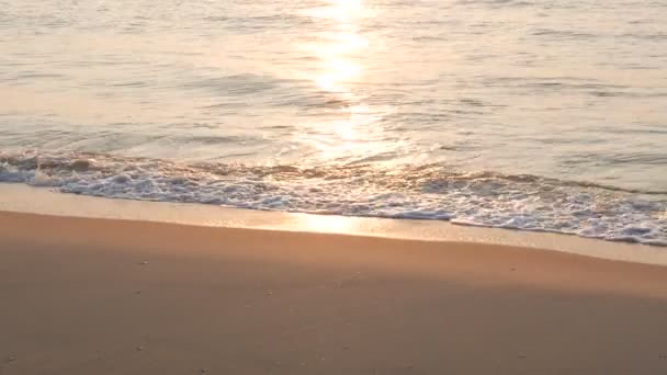 Images Tranquilles Belle Mer Ondulée Coucher Soleil — Video