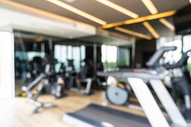 Soyut bulanıklık ve ufuk fitness ekipmanları spor salonu iç