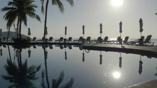 Images Panoramiques Piscine Dans Station — Video