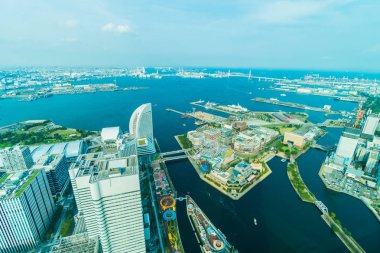 Güzel yapı ve Mimarlık Yokohama şehir manzarası