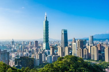 Güzel manzara ve cityscape taipei 101 bina ve ark