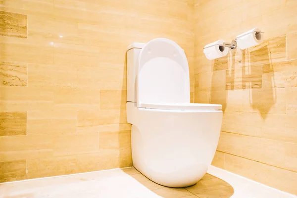 Assento de banheiro branco de luxo bonito e tigela — Fotografia de Stock