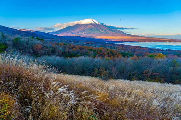 Bela montanha fuji em yamanakako ou lago yamanaka — Fotografia de Stock