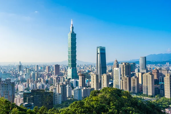 Güzel manzara ve cityscape taipei 101 bina ve ark