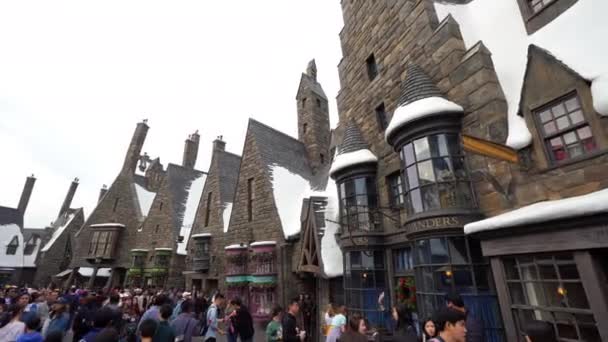 Osaka Japan Dezember 2015 Hogwarts School Witchcraft Castle Wizardry Replica — Stockvideo