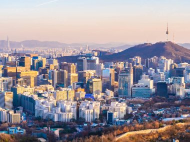 Bina Cityscape Seoul City güzel mimari