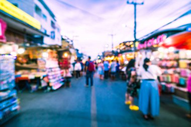 Hua hin gece Pazar sokak için arka plan bulanıklık