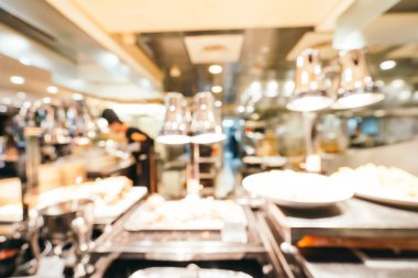 Kahvaltı büfesi hotel iç restoranda yemek için arka plan bulanıklık