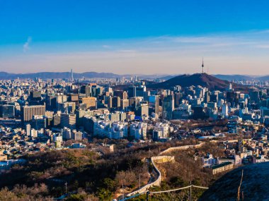 Bina Cityscape Kulesi Seoul City Güney Kore ile güzel mimari