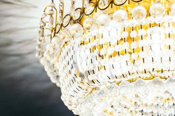 Belle Décoration Lustre Cristal Luxe Intérieur Chambre — Photo