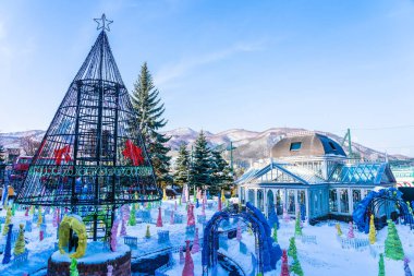 Sapporo Hokkaido, Japonya - 3 Şubat 2019 Shiroi koibito Çikolata Fabrikası landmark Sapporo şehir Hokkaido Japonya