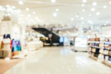 Arkaplan için mağaza içi soyut bulanıklık ve odaklanmış alışveriş merkezi