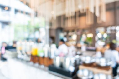 Soyut bulanıklık ve ufuk kafe Cafe ve büfe restoran iç arka planı için
