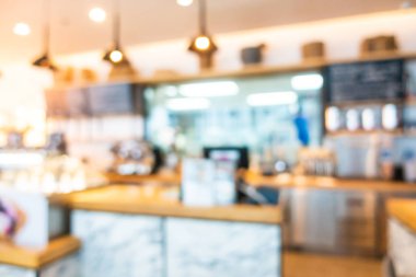 Soyut bulanıklık ve ufuk kafe Cafe ve büfe restoran iç arka planı için