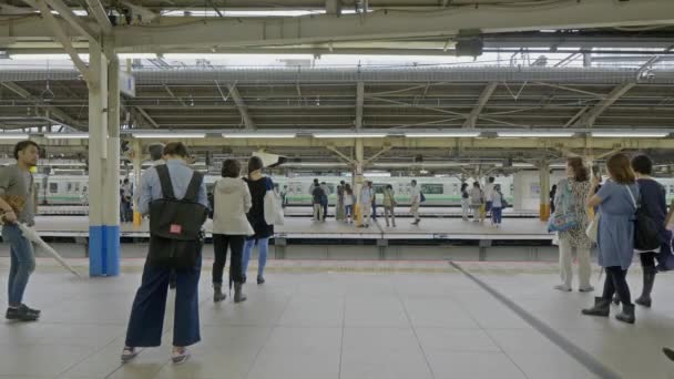 Tokio Japonsko Srpna 2018 Záběry Stanice Metra Vlaku Tokiu — Stock video