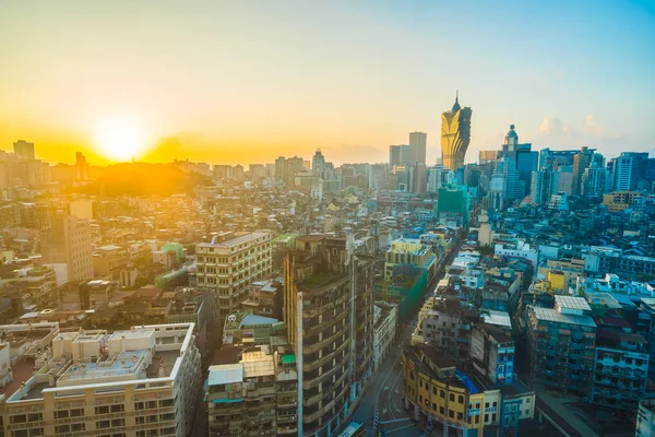 Beautiful Architecture Building Cityscape Macau City Skyline Sunrise — Stock Photo, Image