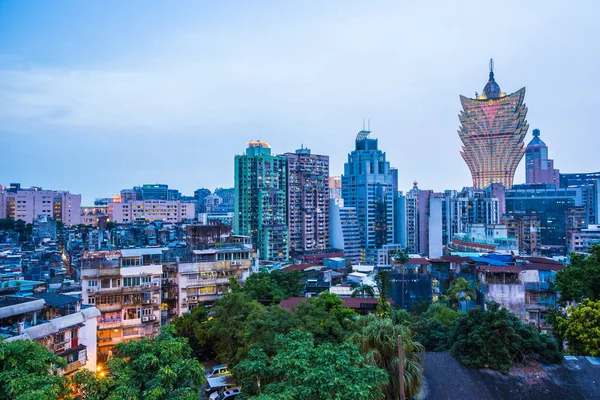 Beautiful Architecture Building Cityscape Macau City Twilight Night — Stock Photo, Image