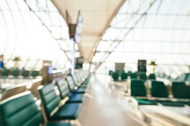 Soyut bulanıklık ve arka plan için Havaalanı terminal iç defocused