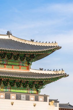 Gyeongbokgung Sarayı Seul Güney Kore'de bina güzel mimari