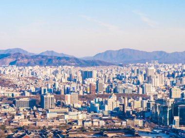 Bina Cityscape Kulesi Seoul City Güney Kore ile güzel mimari