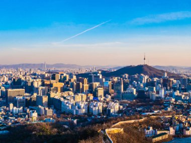 Bina Cityscape Kulesi Seoul City Güney Kore ile güzel mimari