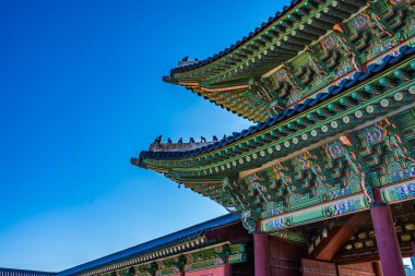 Gyeongbokgung Sarayı Seul Güney Kore'de bina güzel mimari