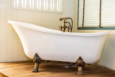 Güzel lüks elegance beyaz küvet dekorasyon iç b