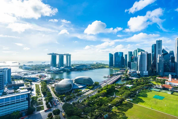 Krásná architektura budovy vnější panoráma v Singapuru — Stock fotografie