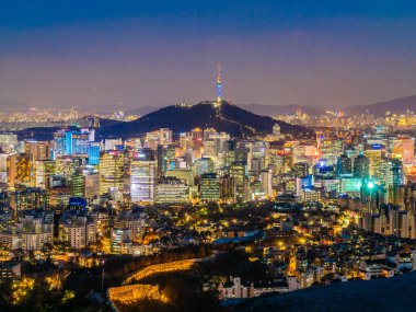 Bina Cityscape Seoul City güzel mimari