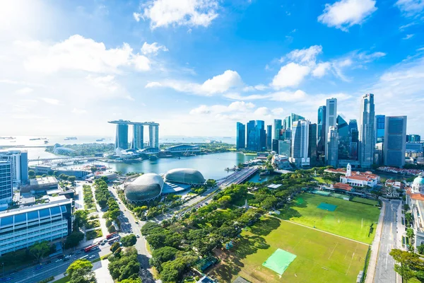 Bela arquitetura edifício paisagem urbana exterior em Singapura — Fotografia de Stock