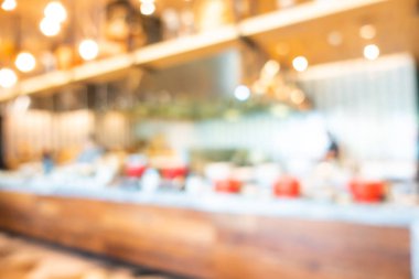 Soyut bulanıklık ve ufuk kafe Cafe ve büfe restoran iç arka planı için