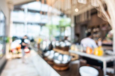Soyut bulanıklık ve ufuk kafe Cafe ve büfe restoran iç arka planı için