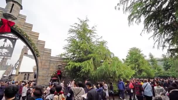 Osaka Japonia Grudnia 2015 Hogwart School Witchcraft Zamek Wizardry Repliki — Wideo stockowe