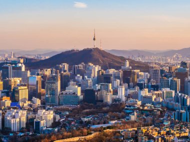 Bina Cityscape Seoul City güzel mimari