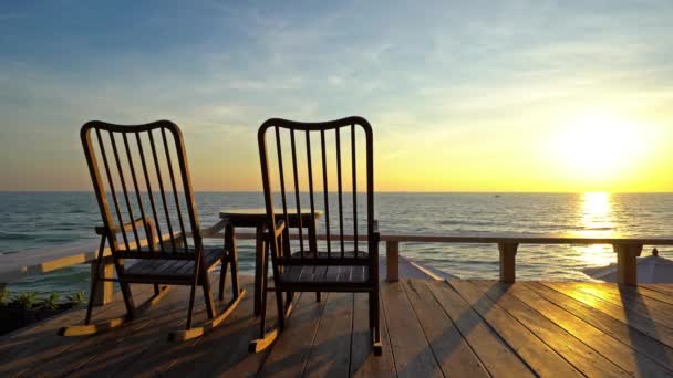 Rustige Beelden Van Mooie Golvende Zee Zonsondergang — Stockvideo