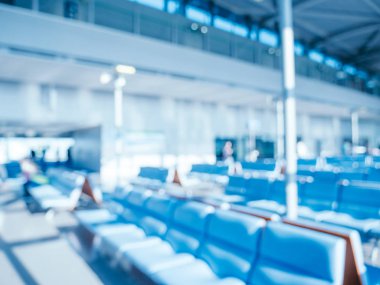 Soyut bulanıklık ve arka plan için Havaalanı terminal iç defocused