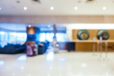 Özet olarak, arka plan için soyut bulanık ve odaksız otel ve lobi iç mekanı
