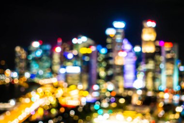 Soyut bulanıklık ve dış arka plan için Singapur şehrin bina güzel mimari defocused