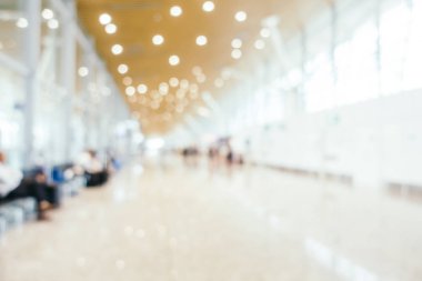 Soyut bulanıklık ve ufuk Havaalanı yolcu taşıma iç arka plan için için terminal