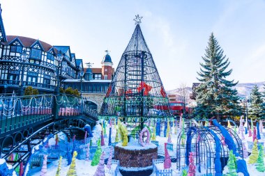 Sapporo Hokkaido, Japonya - 3 Şubat 2019 Shiroi koibito Çikolata Fabrikası landmark Sapporo şehir Hokkaido Japonya