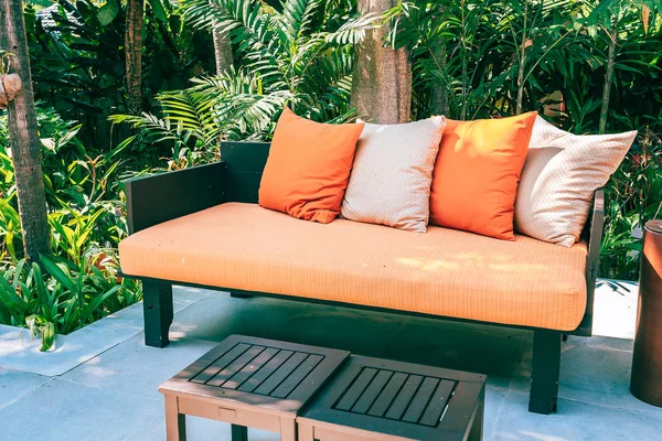 Kussen Sofa Meubilair Decoratie Terras Tuin Voor Ontspanning Ontspanning — Stockfoto