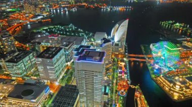 gece güzel modern Asya şehrinin zaman atlamalı görüntüleri