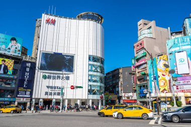 Taipei, Tayvan 30 Kasım 2018: Ximending piyasasıdır alışveriş yeni moda ve yiyecek bir şeyler bulmak için popüler bir yer Taipei