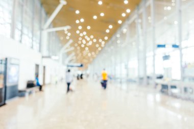 Soyut bulanıklık ve ufuk Havaalanı yolcu taşıma iç arka plan için için terminal