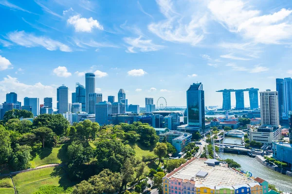 Prachtige Architectuur Bouwen Exterieur Stadsgezicht Skyline Van Stad Van Singapore — Stockfoto