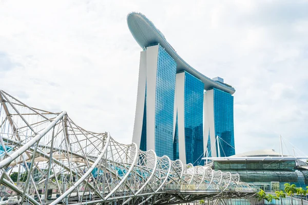 Singapour Jan 2019 Beau Gratte Ciel Architectural Autour Baie Marina — Photo