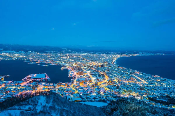 Piękny Krajobraz Panoramę Miasta Góry Hakodate Wygląd Wokół Budynku Panoramę — Zdjęcie stockowe